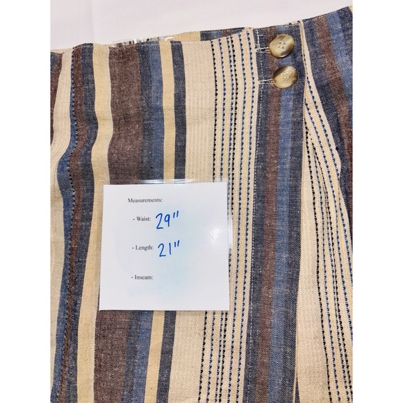 NWT Vintage State of the Art Linen Blend Stripe Wrap Skirt Women's Size 7/8 - Picture 4 of 5